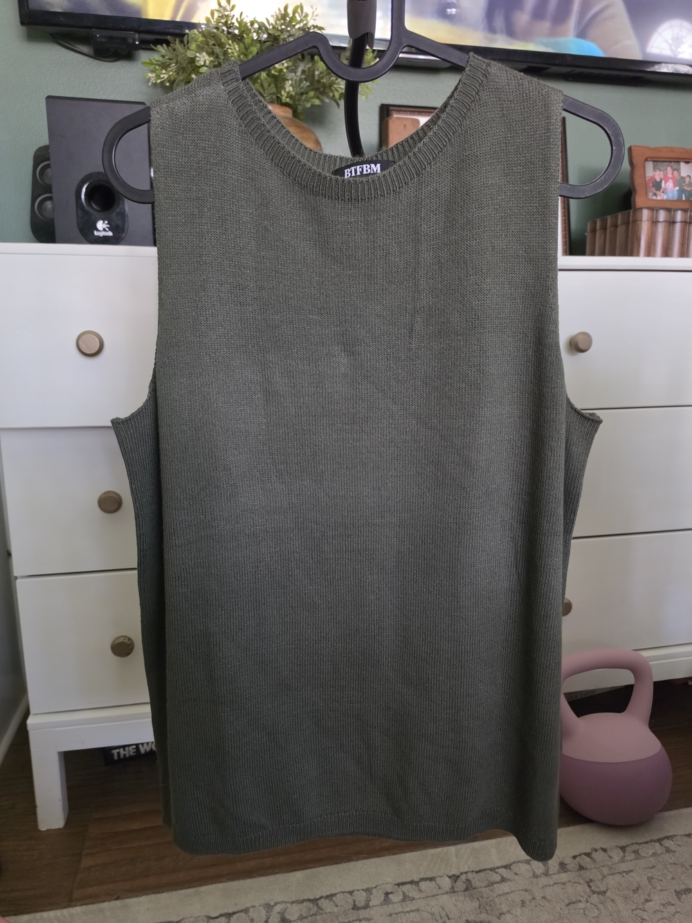 BTFBM Olive Green Knit Tank Top